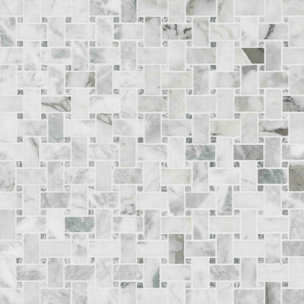 Ackland Venatino Elysia Weave 11 in. x 12 in. Honed Marble Mosaic Floor and Wall Tile, 10PK AKM-S-VEEL1X2WVH-CA - main