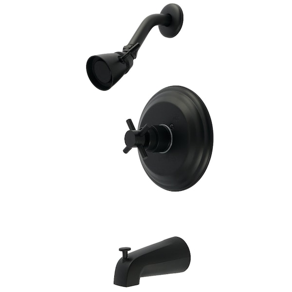 Kingston Brass Single-Handle Pressure Balanced Tub and Shower Faucet, Matte Black KB2630DX - main