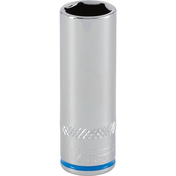 Channellock 1/4'' Drive 12 mm 6-Point Deep Metric Socket 350885 - main