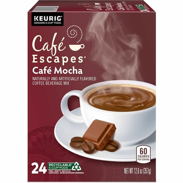 Caf Escapes Cafe Escapes K-Cup, Pod Cafe Mocha Keurig Single-Serve K-Cup Pods, 24 Count - Compatible with, 24PK 5000330123 - main