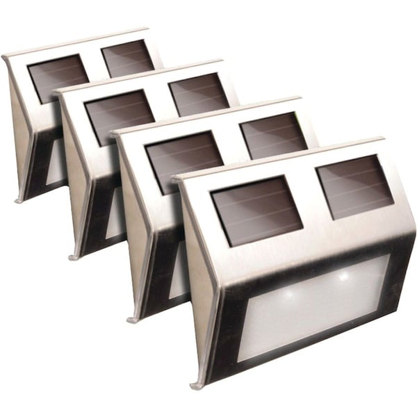 Maxsa Innovations Metal Solar Deck Light - Stainless Steel, PK 4 47334-SS - main