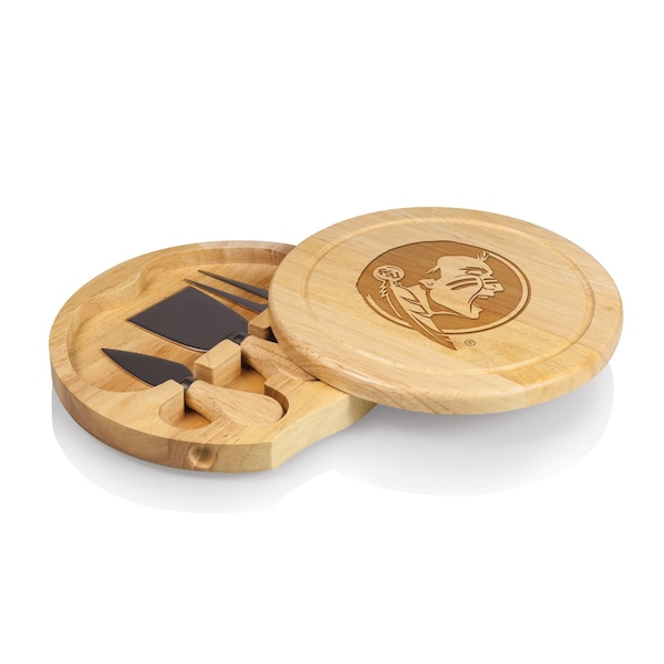 Picnic Time Family Of Brands NCAA Florida State Seminoles Brie Cheese Board and Knife Set - Charcuterie Board Set 878-00-505-173-0 - main