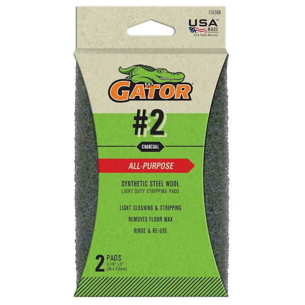 Gator Finishing 3-7/8 x 6 in. All-Purpose Synthetic Steel Wool, #2, 2PK 7323GA - main
