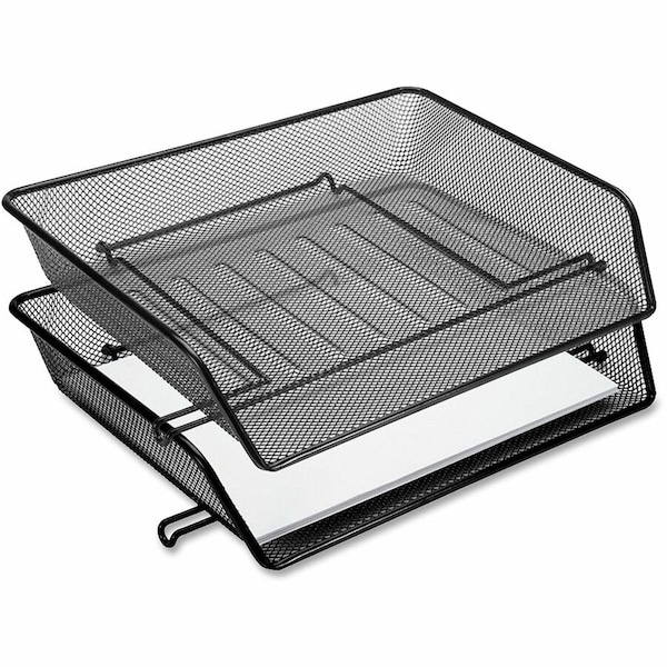 Lorell Side-Loading Mesh Letter Trays, Black, 2/Pack 84154 - main