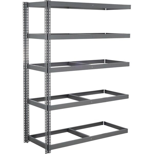 Global Industrial 5 Shelf, Heavy Duty Boltless Shelving, Add On, 72"W x 15"D x 60"H, No Deck B3164096 - main