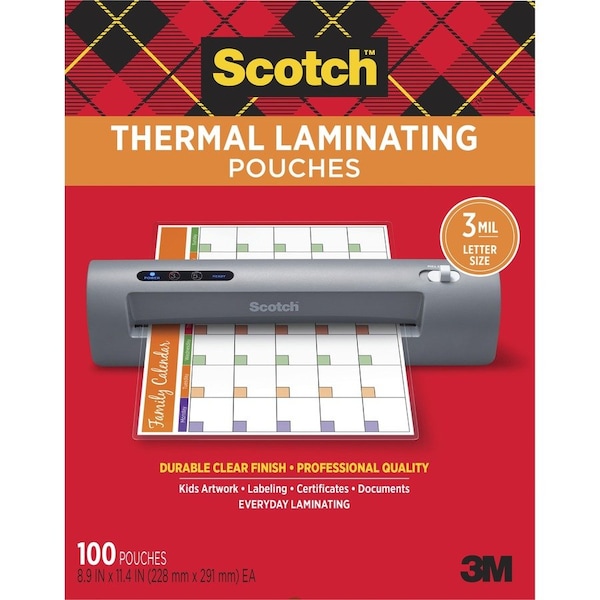 Scotch Pouch, Thermal, 3mm, Clear, PK100 TP3854-100 - main
