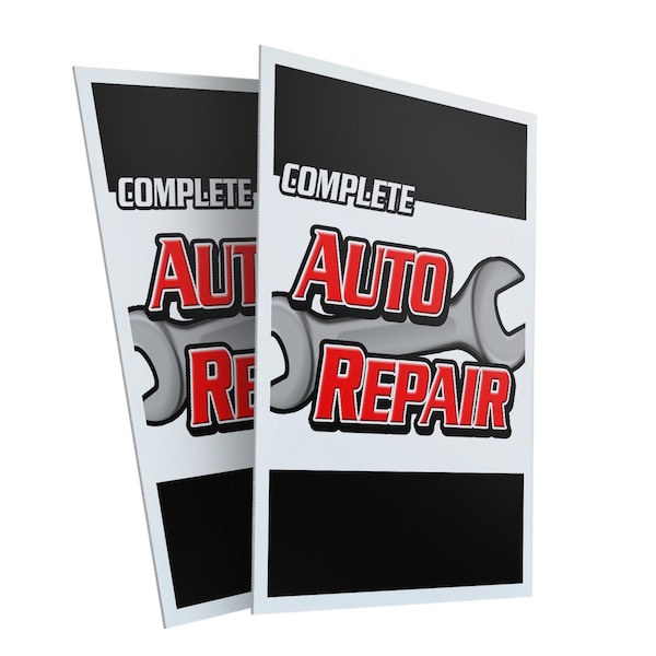 Signmission Complete Auto Repair, Plastic Signs Only 24 Inch x 36 Inch, Corrugated Plastic, 2PK CSB-2436-2PACK-Complete Auto Repair - main