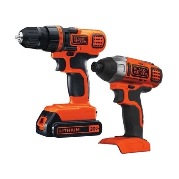 Black & Decker 20V MAX* Lithium Ion Drill/Driver + Impact Combo Kit BD2KITCDDI - main
