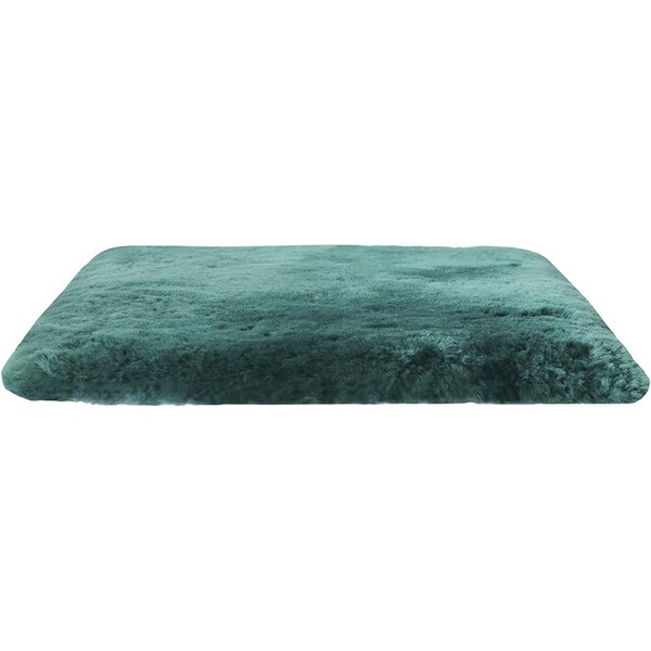 Homeroots 17" Square Natural Green Medical Grade Sheepskin Chair Pad 388652 - main
