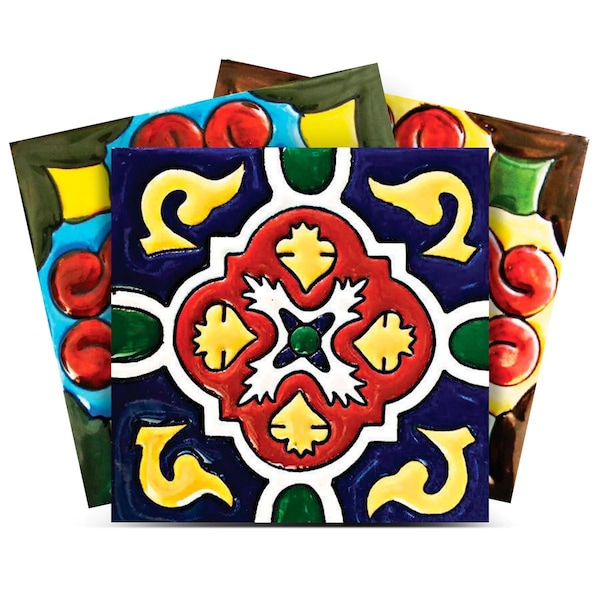 Homeroots 6" X 6" Festival Brights Mosaic Peel And Stick Removable Tiles 382871 - main
