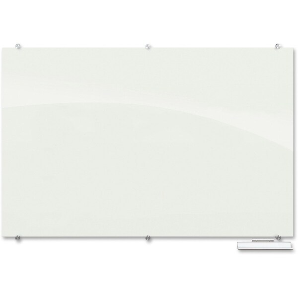 Mooreco Dry Erase Board, Glass, 36 in, 48 in, No Frame Frame, White, Gloss 83844 - main