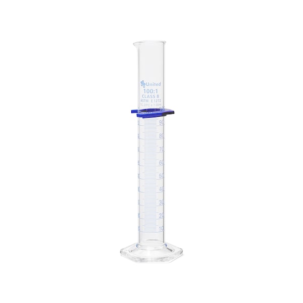 United Scientific Graduated Cylinders, Double Scale, Borosilicate Glass, 100 mL, Class B, 2PK UNCYLNGB-100 - main
