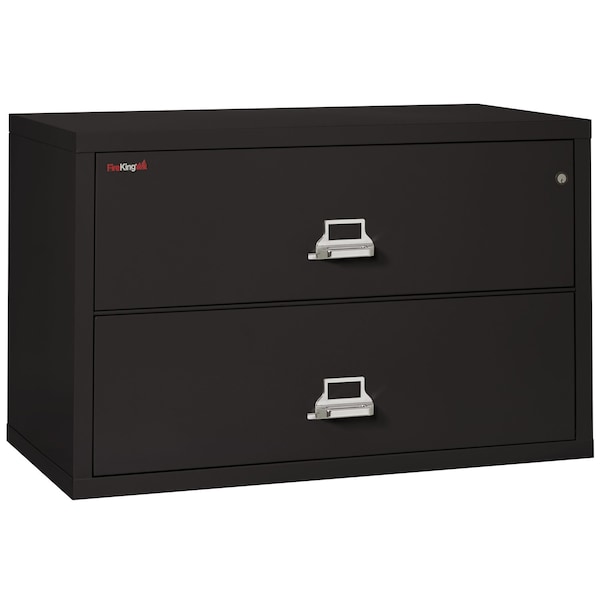 Fireking 38-15/16" W 2 Drawer Fire-Resistant Lateral File Cabinet, Black, Letter/Legal 2-4422-CBL - main