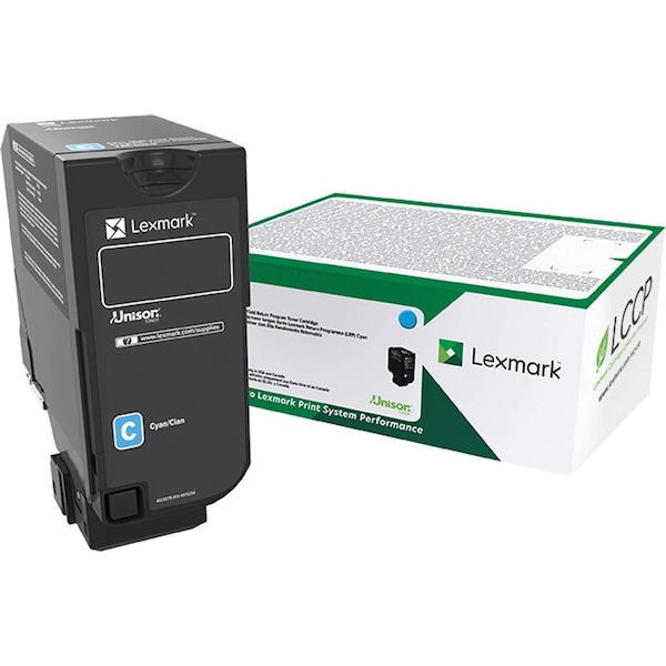 Lexmark High Yield Cyan Return Program Toner Cartridge, TAA Compliant, Yield: 12000 Pages 74C0HCG - main