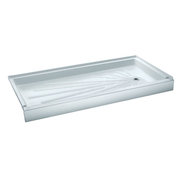 Mustee CareGiver ShowerTub 60'' Wx30''D Right Drain Shower Floor & Base in Wht 3060R - main