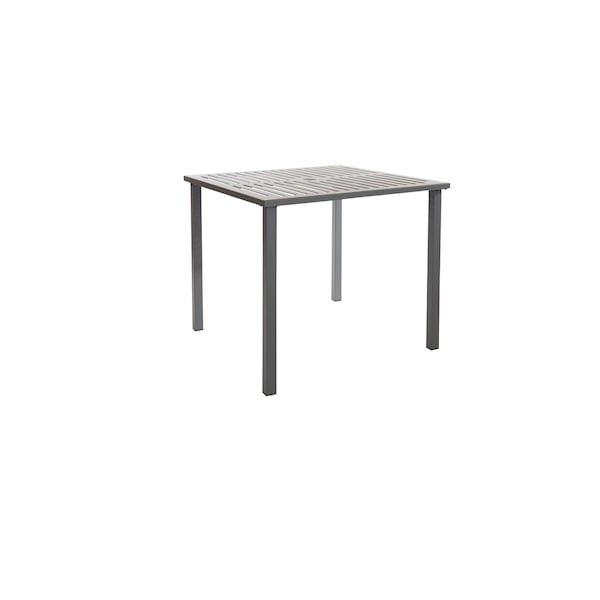 Bfm Seating Daytona 32x32 Dining Height Table - E-Coated - Powder Coated Steel - Soft Gray - With Umbrella Hole SUD3232SGU - main