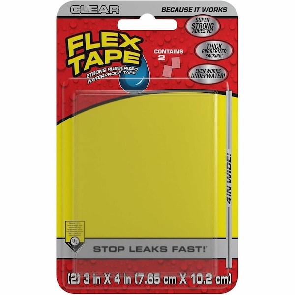 Flex Seal Flex Tape Mini Clear, 2 pcs. 3in x4in, 24PK TFSCLRMINI - main