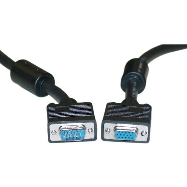 Cable Wholesale SVGA Extension Cable with Ferrites, Black, HD15 Male to HD15 Female, Coaxial 10H1-20206 - main