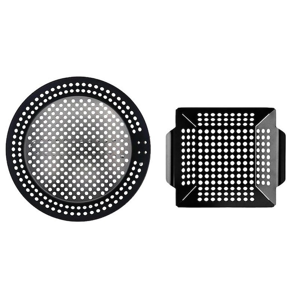Mr. Bar-B-Q Gourmet Grilling Topper Set, Steel, Black, For: Big Green Egg, Charcoal, PK2 06901Y - main