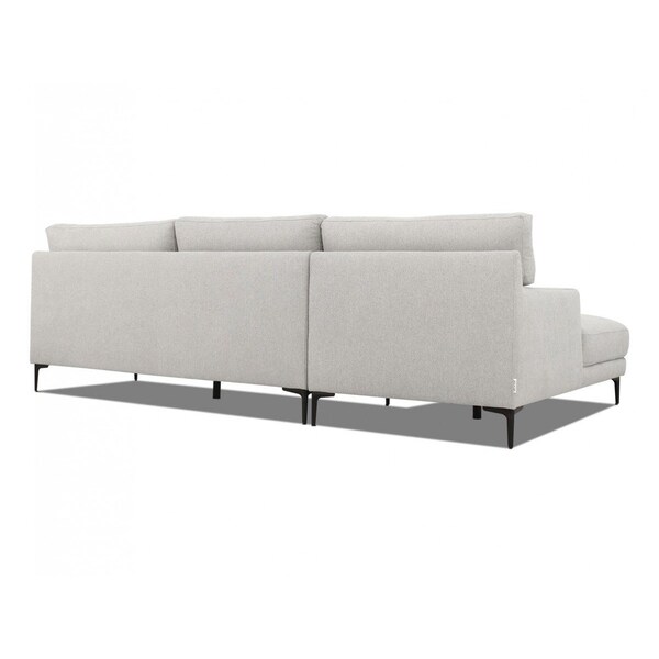 Homeroots Contemporary Dove Gray Squared Edge Left Facing Sectional Sofa 473584 - main
