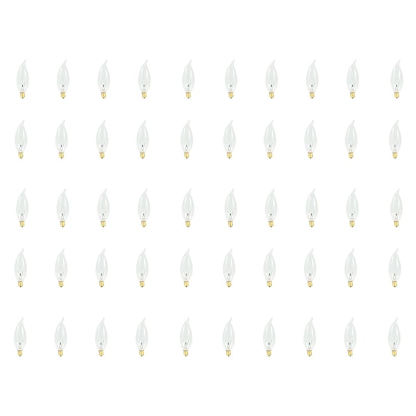 Bulbrite 25W Dimmable Clear CA10 Incandescent Light Bulbs, Candelabra E12 Base, 2700K, 50PK 861139 - main