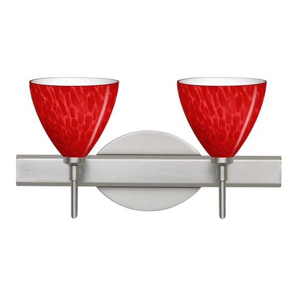 Besa Lighting Besa, Mia Vanity, Red Cloud, Satin Nickel Finish, 2x40W G9 base 2SW-1779RC-SN - main