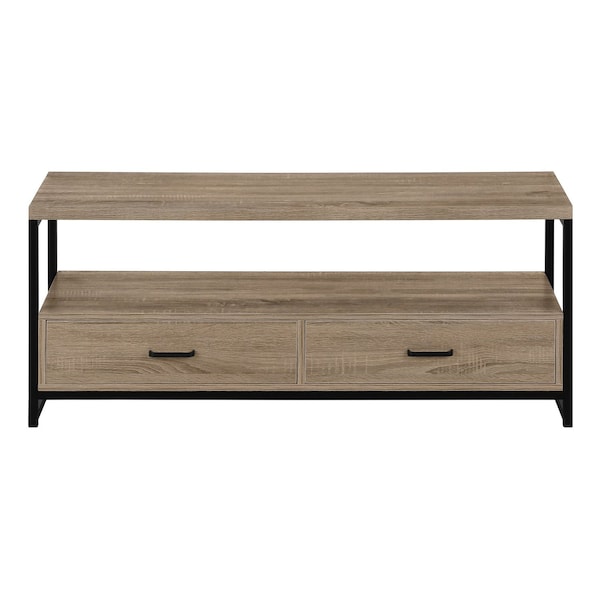 Homeroots 47in Deep Taupe Cabinet Enclosed Storage TV Stand 490360 - main