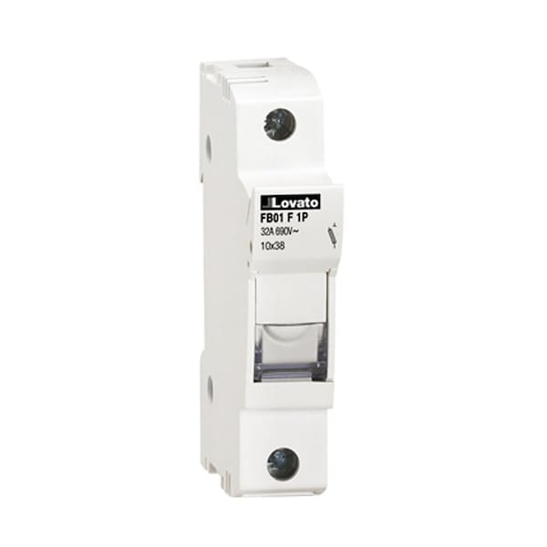 Automation Systems Interconnect DIN Rail 600V Fuse Holder, Cartridge Fuse Holder, 1 Pole, 30A, 10x38mm Midget Fuse AFB01F1P - main