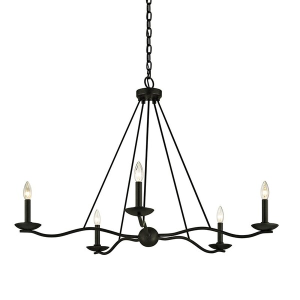 Troy Lighting Sawyer 5 Light Chandelier 40 In. Forged Iron F6305-FOR - main