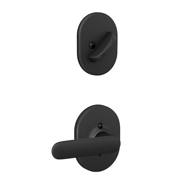 Schlage Residential Davlin Lever with Remsen Rose Interior Active Trim with 12326 Latch and 10269 Strikes Matte F59DAV622RMN - main