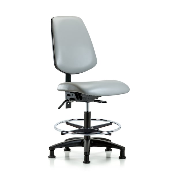 Blue Ridge Ergonomics Medium Bench Chair No Arms, 22" to 29" Height, Vinyl, Dove BR-VMBCH-MB-RG-T1-A0-CF-RG-8567 - main