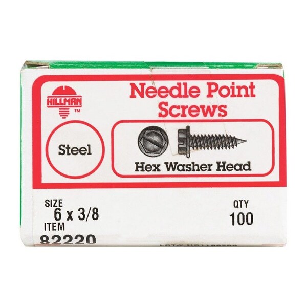 Hillman Sheet Metal Screw, Flange Hex Head Slotted Drive, 100 PK 82220 - main