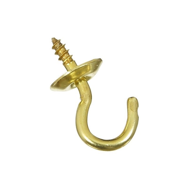 National Hardware Cup Hook, 0.17 in Opening, 3/4 in L, Solid Brass, 6PK N119-602 - main