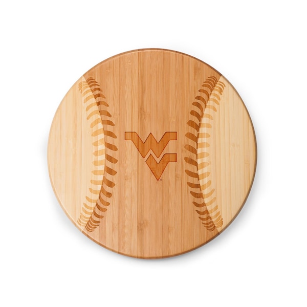 Picnic Time Family Of Brands NCAA West Virginia Mountaineers Home Run! Baseball Cheese Board - Novelty Charcuterie Board 894-00-505-833-0 - main