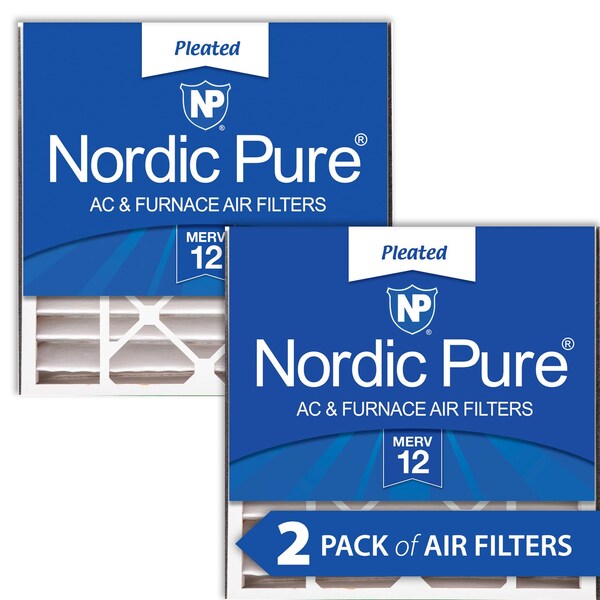 Nordic Pure 20x20x5 Pleated Air Filter, High Capacity, Electrostatically Charged Synthetic Media, MERV 12, 2 PK 20x20x5ABM12-2 - main