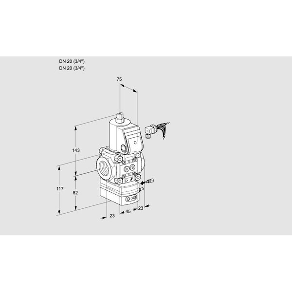 Honeywell Kromschroder Gas Pressure Regulator & Solenoid Valve, DN15, 24V DC, VAG120R/NWAE KS88002579 - main