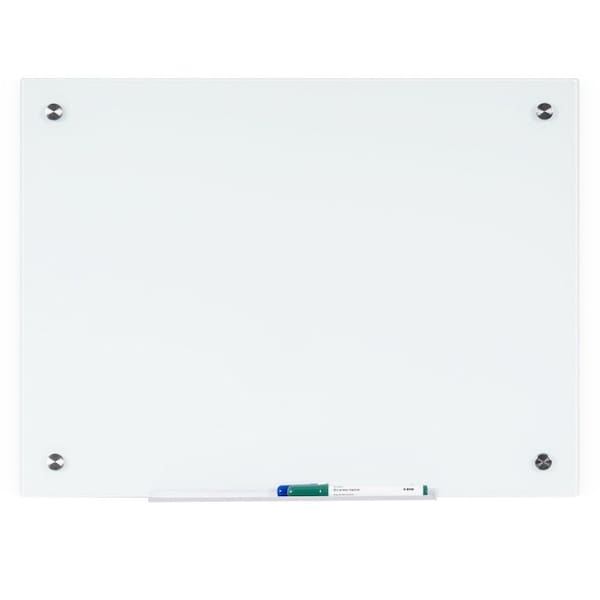 Mastervision River Dry Erase Glass Board, 36x48", Frameless Design, Wall Mount Kit Included GL084407 - main