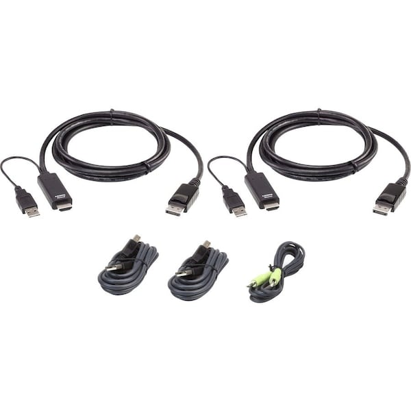 Aten 10FT SINGLE DISPLAY DISPLAYPORTCABLUNIVERSAL SECURE KVM CABLE KIT 2L7D02UHDPX5 - main
