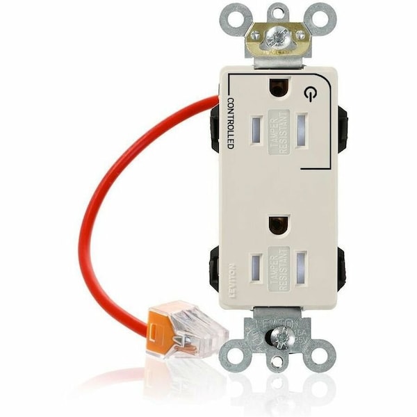 Leviton Straight Blade Receptacle, 5-15R, 15 A, 125V AC, Surface Mount, Self-Grounded MT162-1CT - main