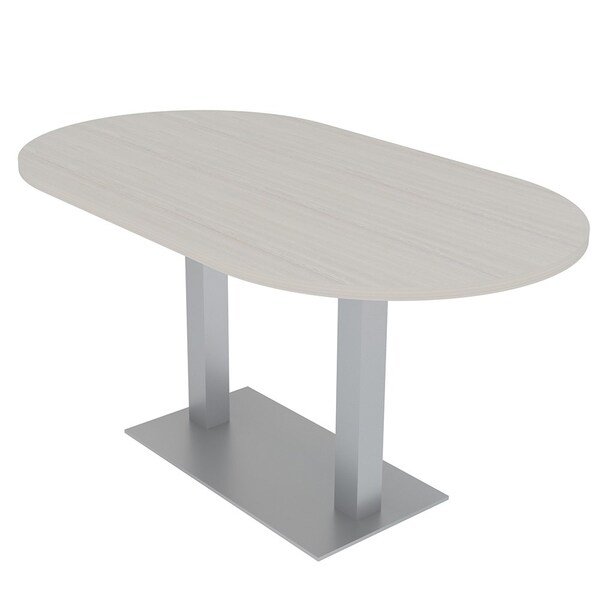 Skutchi Designs Racetrack Conference Table With Power Unit, 36 in W, 60 in L, Ivory HAR-RAC-36X60-DOU-K458-NA - main
