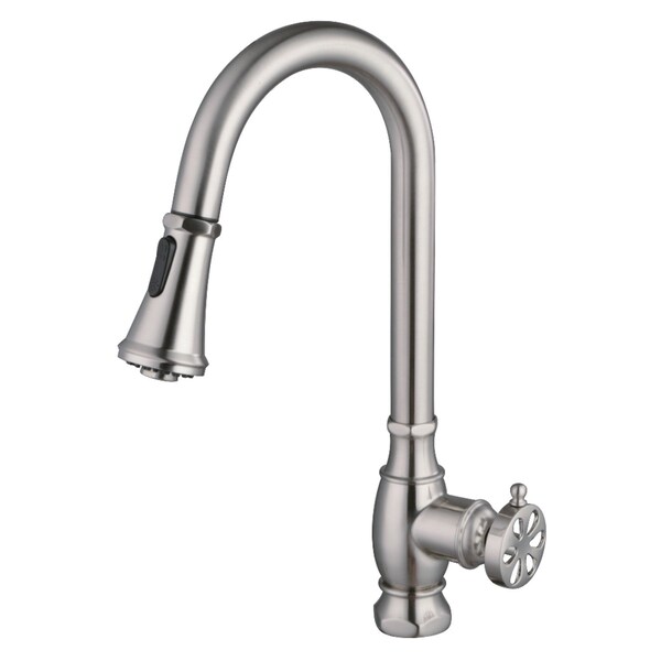 Kingston Brass Single-Handle Pull-Down Kitchen Faucet, Brushed Nickel LS8698RX - main