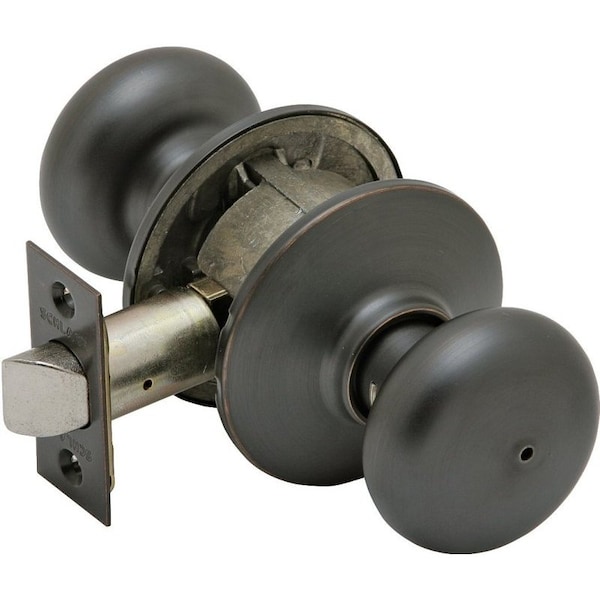 Schlage Plymouth Series Privacy Door Knob, Brass, Aged Bronze F40 PLY716 - main