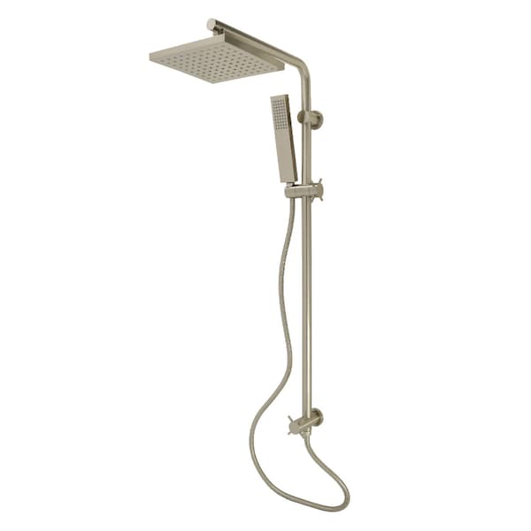 Kingston Brass Wall Mount Rain Drop Shower System with Hand Shower, Brushed Nickel KSG2628D - main
