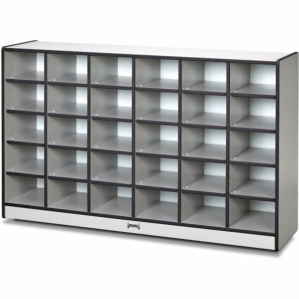 Jonti-Craft Rainbow Accents 30 Cubbie-Tray Mobile Storage, without Trays, Black 0430JCWW180 - main