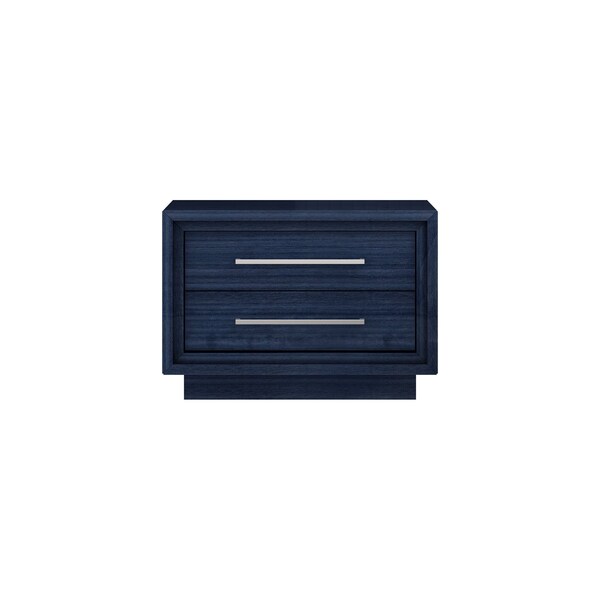 Homeroots 21" Sapphire Blue Wood Two Drawer Nightstand 719565 - main