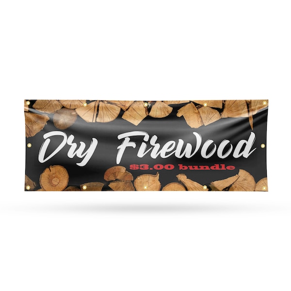 Signmission Dry Firewood $3.00 a Bundle, 48 Inch x 120 Inch, Vinyl Banner B-120-30552 - main