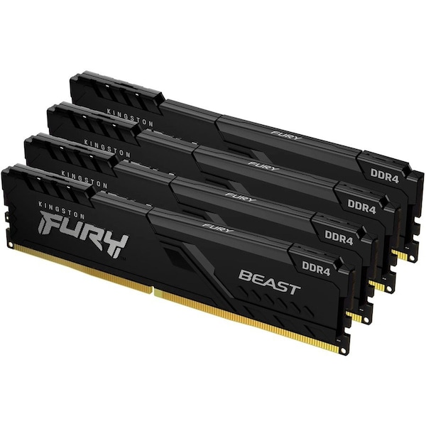 Kingston 64GB 3200MHZ DDR4 CL16 DIMM KIT OF 4 FURY BEAST BLACK KF432C16BBK4/64 - main