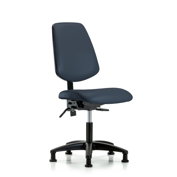 Blue Ridge Ergonomics Desk Chair No Arms, 18" to 23" Height, Vinyl, Imperial Blue BR-VDHCH-MB-RG-T0-A0-RG-8582 - main
