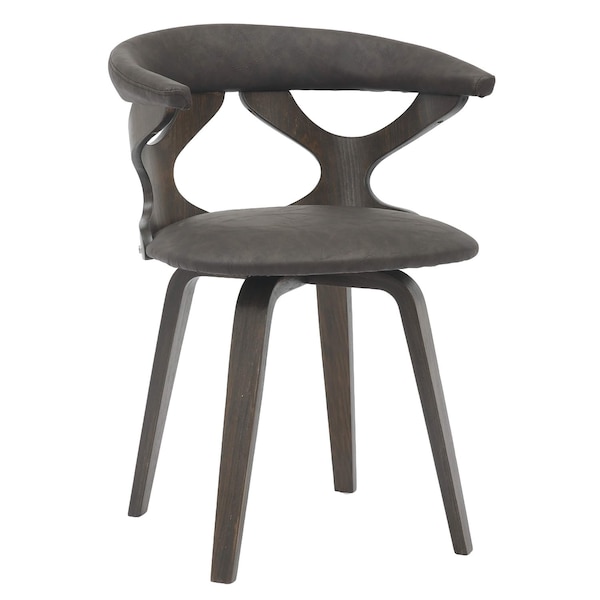Leisuremod Modern Wooden Dining Chair, Dark Walnut Frame in Brown, Klyne Collection KCDW-22BR - main