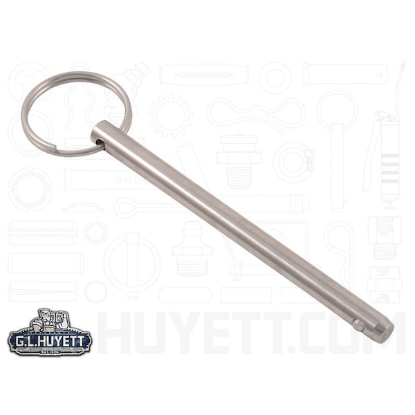 Huyett Detent Pin, 300 Stainless Steel, 0.250 in Dia x 3.000 in Effective Length x 0.254 in Hole Dia DTPS-0250-3000 - main